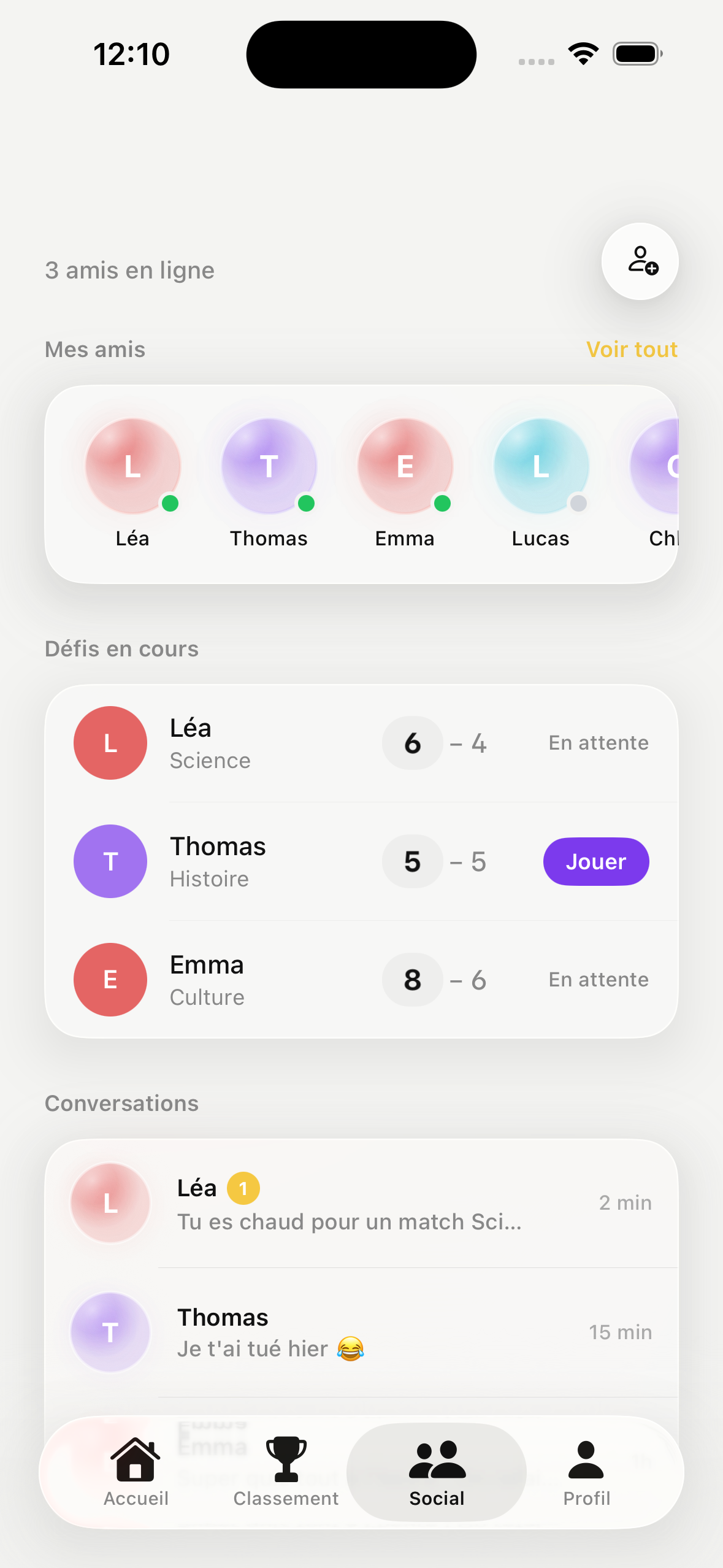 Écran social et défis Saqsi